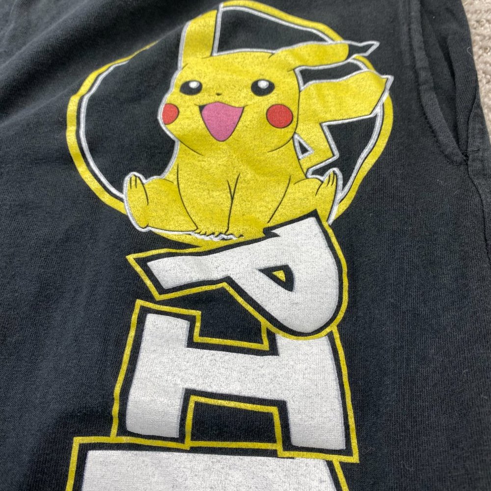Pokémon Pikachu Pants Men Large L Black Pajama Sleep Lounge Wear Casual Mens - Picture 5 of 14